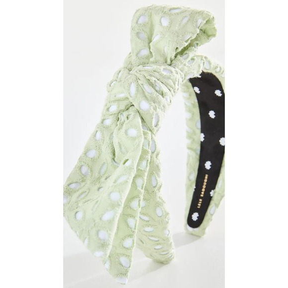 Lele Sadoughi Eyelet Bow Headband Sage Green NWOT - Picture 4 of 14